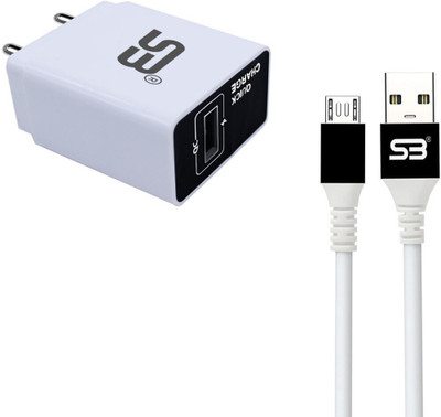 SB 18 W 3.4 A Wall Charger for Mobile with Detachable Cable(White, Cable Included)