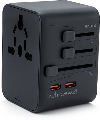 MAK 25 W Quick Charge 5 A Multi-pin Wall Charger for Mobile(Black)