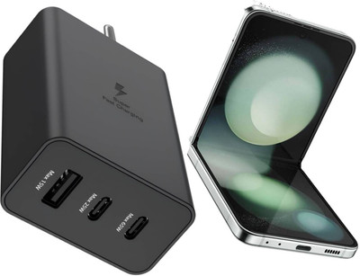 Kizzy 65 W PD 6 A Wall Charger for Mobile(for Samsung Galaxy Z FLIP 5 5G Adapter)