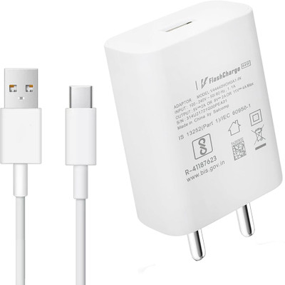 EYNK 44 W 4 A Wall Charger for Mobile with Detachable Cable(support FLASH Charge 2.0 only supported device, White, Cable Included)