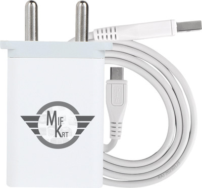 MIFKRT 10 W Quick Charge 2.4 A Wall Charger for Mobile with Detachable Cable(White, Cable Included)