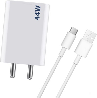 TAYLCON 44 W Quick Charge 6 A Wall Charger for Mobile with Detachable Cable(White, Cable Included)