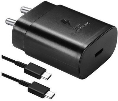 Avaxon 25 W Supercharge 6 A Wall Charger for Mobile with Detachable Cable(For Sam sung Galexy S24 Ultra/ S24/ S23/ S23 Fe/ S21 fe 5G/ Z fold, Cable Included)