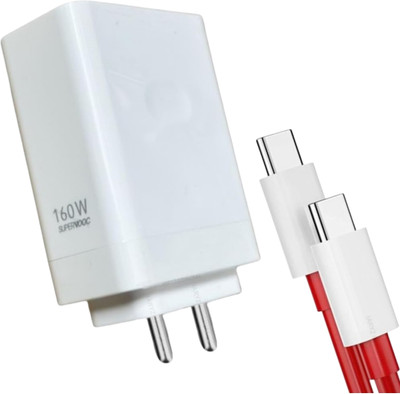AKCOIZ 160 W SuperVOOC 8 A Wall Charger for Mobile with Detachable Cable(White, Cable Included)