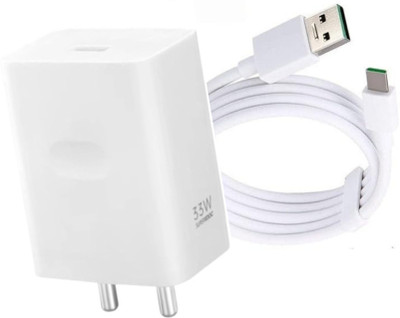 RYIK 33 W SuperVOOC 3 A Wall Charger for Mobile with Detachable Cable(Compatible with 0ppo F19 Pro/F23 5G/F21 Pro/F21S Pro, Cable Included)