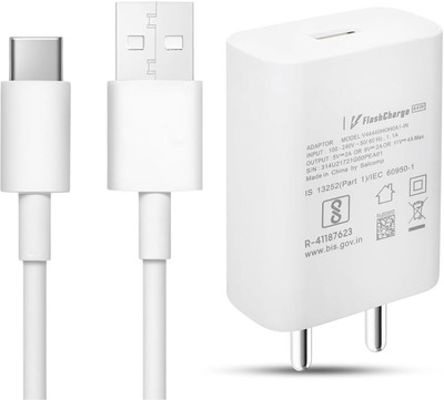 vivo 44 W Quick Charge 4 A Wall Charger for Mobile with Detachable Cable(White, Cable Included)