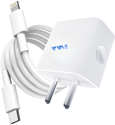 EVAAENTERPRISES 20 W PD 3.6 A Wall Charger for Mobile with Detachable Cable(White, Cable Included)