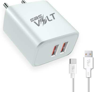 SBS Volt Quick Charge 2.4 A Wall Charger for Mobile with Detachable Cable(White, Cable Included)