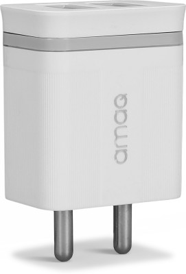 amaq 12 W Supercharge 2.8 A Multiport Mobile Charger with Detachable Cable(White, Cable Included)