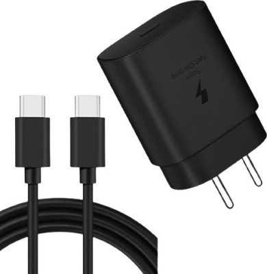 Avaxon 25 W Supercharge 6 A Wall Charger for Mobile with Detachable Cable(For Sam sung Galexy A35/ M35/ A55/ M55/ M15/ F15/ A15/ A14/ A25/ M14/ M34, Black, Cable Included)