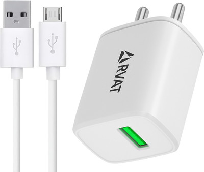 RVAT 18 W Quick Charge 3.1 A Wall Charger for Mobile with Detachable Cable(White, Cable Included)