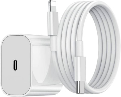 IARYZ ORIGINAL 20 W PD 2 A Wall Charger for Mobile with Detachable Cable(Compatible with iphone 12/12 mini/12 pro/12 pro max, White, Cable Included)