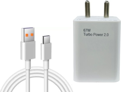 Ekon 67 W TurboPower 2.0 6 A Mobile Charger with Detachable Cable(White, Cable Included)