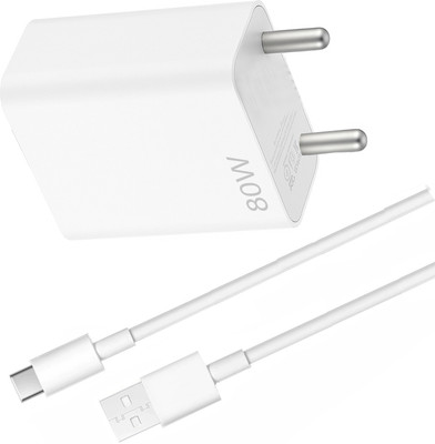 OTD 80 W SuperVOOC 6 A Wall Charger for Mobile with Detachable Cable(White, Cable Included)
