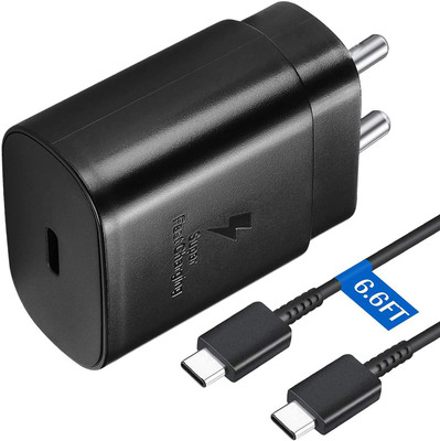 CIHLEX 25 W TurboPower 3.0 3.1 A Wall Charger for Mobile with Detachable Cable(Black)