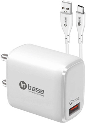 Inbase Qualcomm 3.0 3 A Wall Charger for Mobile with Detachable Cable(White, Cable Included)