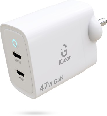 iGear 47 W GaN 3 A Mobile Charger(White)