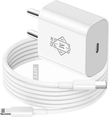 MI-STS 20 W PD 3 A Wall Charger for Mobile with Detachable Cable(20W 3.0 Fast Charger PD Power Quick Charger Adapter with Lightning to Type-C, Cable Included)