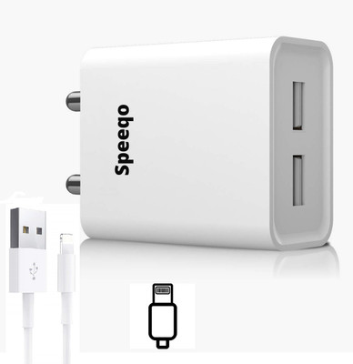 Speeqo 2.4 A Wall Charger for Mobile with Detachable Cable(White, Cable Included)