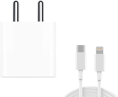 digie 20 W PD 2 A Wall Charger for Mobile with Detachable Cable(20W Charger Compatible with iphone 12 | 12 Pro | 12 Mini | 12 Pro Max |, Cable Included)