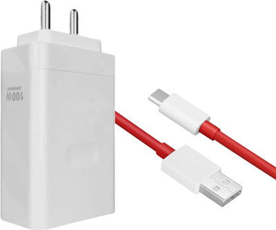 Sulania 100 W SuperVOOC 7 A Wall Charger for Mobile with Detachable Cable(White, Red, Cable Included)