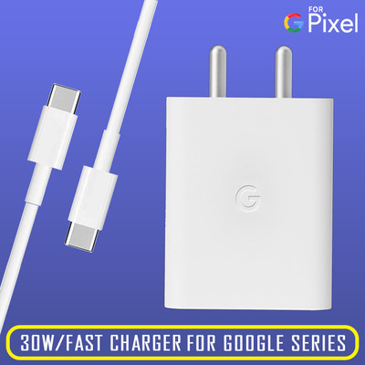 BUXER 30 W Quick Charge 5 A Wall Charger for Mobile with Detachable Cable(White, 30W-5A Charger For Pixel 7 Pro / Pixel 7 / Pixel 7A/ Pixel 6 Pro /Pixel 6, Cable Included)