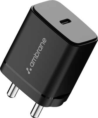Ambrane 25 W GaN 3 A Wall Charger for Mobile(Black)