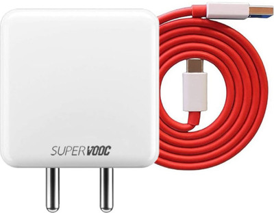 V A VALAK 80 W SuperVOOC 6 A Wall Charger for Mobile with Detachable Cable(White, Cable Included), Cable Included)