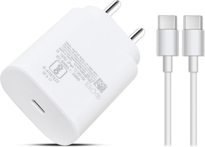 Prifakt 25 W Quick Charge 3.1 A Wall Charger for Mobile with Detachable Cable(White, Cable Included)