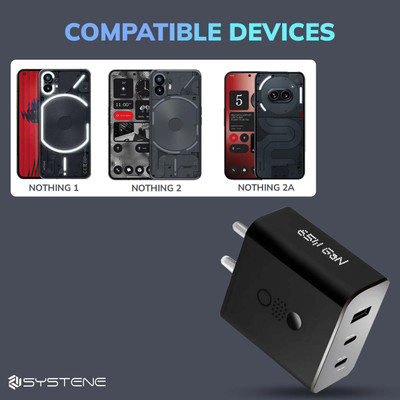 Cokoeye 65 W GaN 9 A 3 Port Mobile Charger(Black)