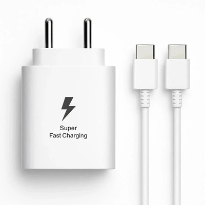 RVAT 25 W Quick Charge 3.1 A Wall Charger for Mobile with Detachable Cable(White, Cable Included)