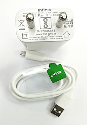 Infinix 10 W GaN 2 A Wall Charger for Mobile with Detachable Cable(White, Micro Usb Cable, Cable Included)