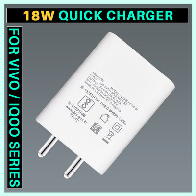 UXE 18 W Quick Charge 2 A Wall Charger for Mobile(White, 18W FlashCharge For VIVO / iQOO Z9 Lite 5G, Z6 Lite 5G, Z7i, U6,)