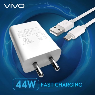 vivo 44 W SuperVOOC 4 A Wall Charger for Mobile with Detachable Cable(White)