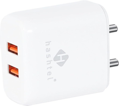 HASHTEL Adaptive Charging 5 A Wall Charger for Mobile(Dual USB Power Adapter, 5V 2.4A Output with Micro USB Cable,, White, Cable Included)