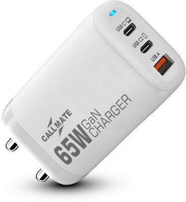 Callmate 65 W GaN Wall Charger for Mobile(White)