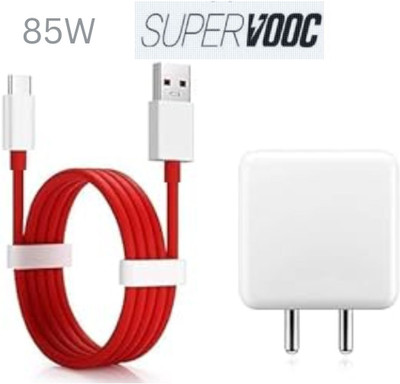 Mad Gorrillah 85 W SuperVOOC 6 A Wall Charger for Mobile with Detachable Cable(White, Red, Cable Included)