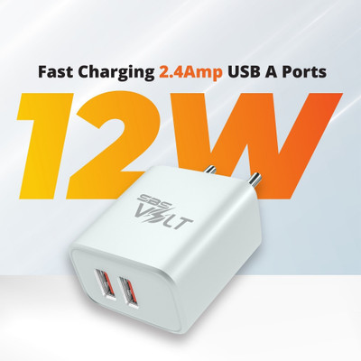 SBS Volt Quick Charge 2.4 A Wall Charger for Mobile with Detachable Cable(White, Cable Included)