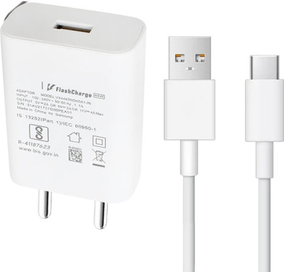 EYNK 44 W Quick Charge 4 A Wall Charger for Mobile with Detachable Cable(White, Flash charger for V23/V25/V25E/V25 Pro/T2X/T2 Pro, Cable Included)