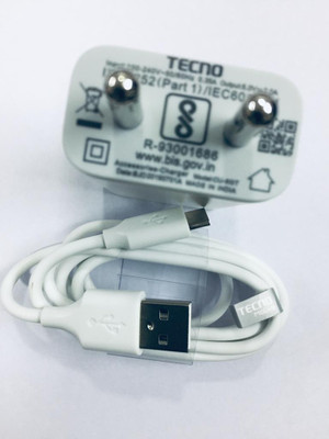 Tecno 2.4 A Wall Charger for Mobile with Detachable Cable(White, Cable Included)