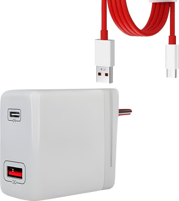MAK 65 W Quick Charge 3.1 A Dual Port Mobile Charger with Detachable Cable(White, Cable Included)