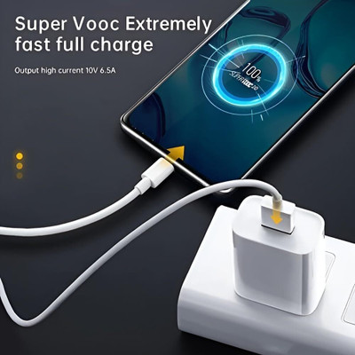 CHARG-X 100 W VOOC 9 A Wall Charger for Mobile with Detachable Cable(White, Cable Included)