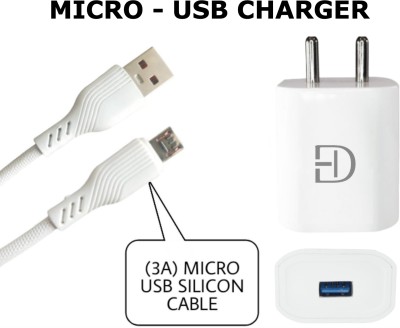 Ditto Hub 2.4 A Wall Charger for Mobile with Detachable Cable(White, Cable Included)