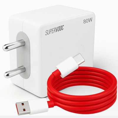 TechBlaze 80 W SuperVOOC 7.3 A Wall Charger for Mobile with Detachable Cable(White, 80w SuperVooc Charger with 80w cable, Cable Included)