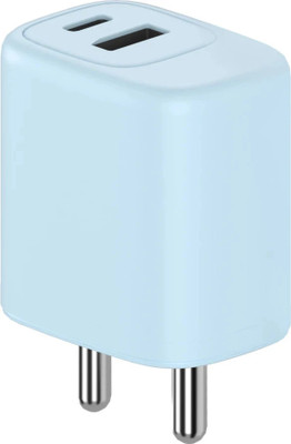 DeperAI 25 W GaN 2 A Dual Port Mobile Charger(Blue)