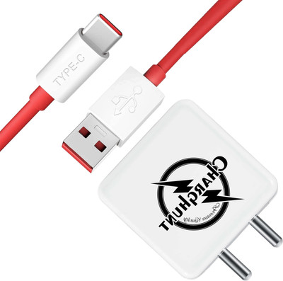 ChargHunt 65 W SuperVOOC 6.5 A Wall Charger for Mobile with Detachable Cable(White, Red, Cable Included)
