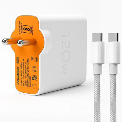 SB 120 W TurboPower 3.0 6 A Wall Charger for Mobile with Detachable Cable(White, Cable Included)