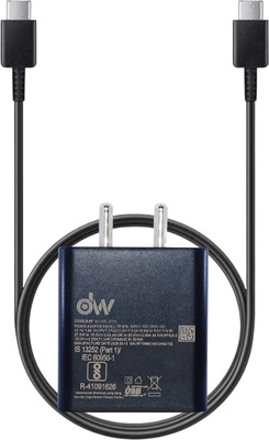 DreamWireless 45 W PD 3 A Wall Charger for Mobile with Detachable Cable(Black, Cable Included)