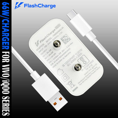 Safa 66 W Quick Charge 6 A Wall Charger for Mobile with Detachable Cable(White, For S Series / T Series / Y Series / V Series And X Series, Cable Included)