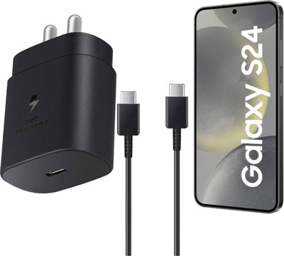 xykos 25 W PD 3 A Wall Charger for Mobile with Detachable Cable(for Samsung S24 5G Charger with 3.3ft C to C Cable, Black, Cable Included)